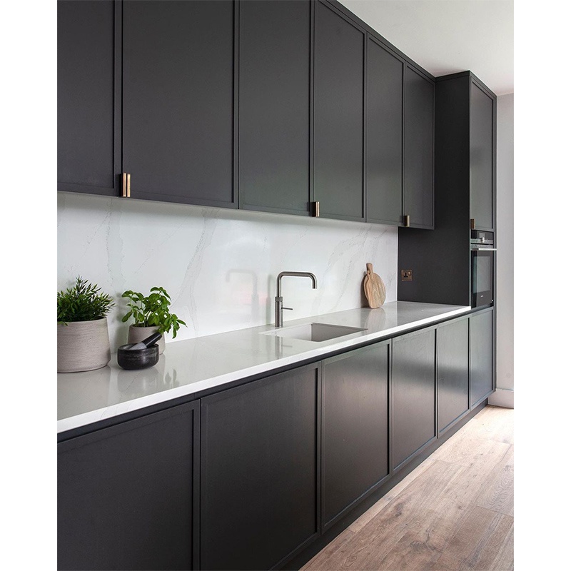 Black slim shaker Kitchen cabinet