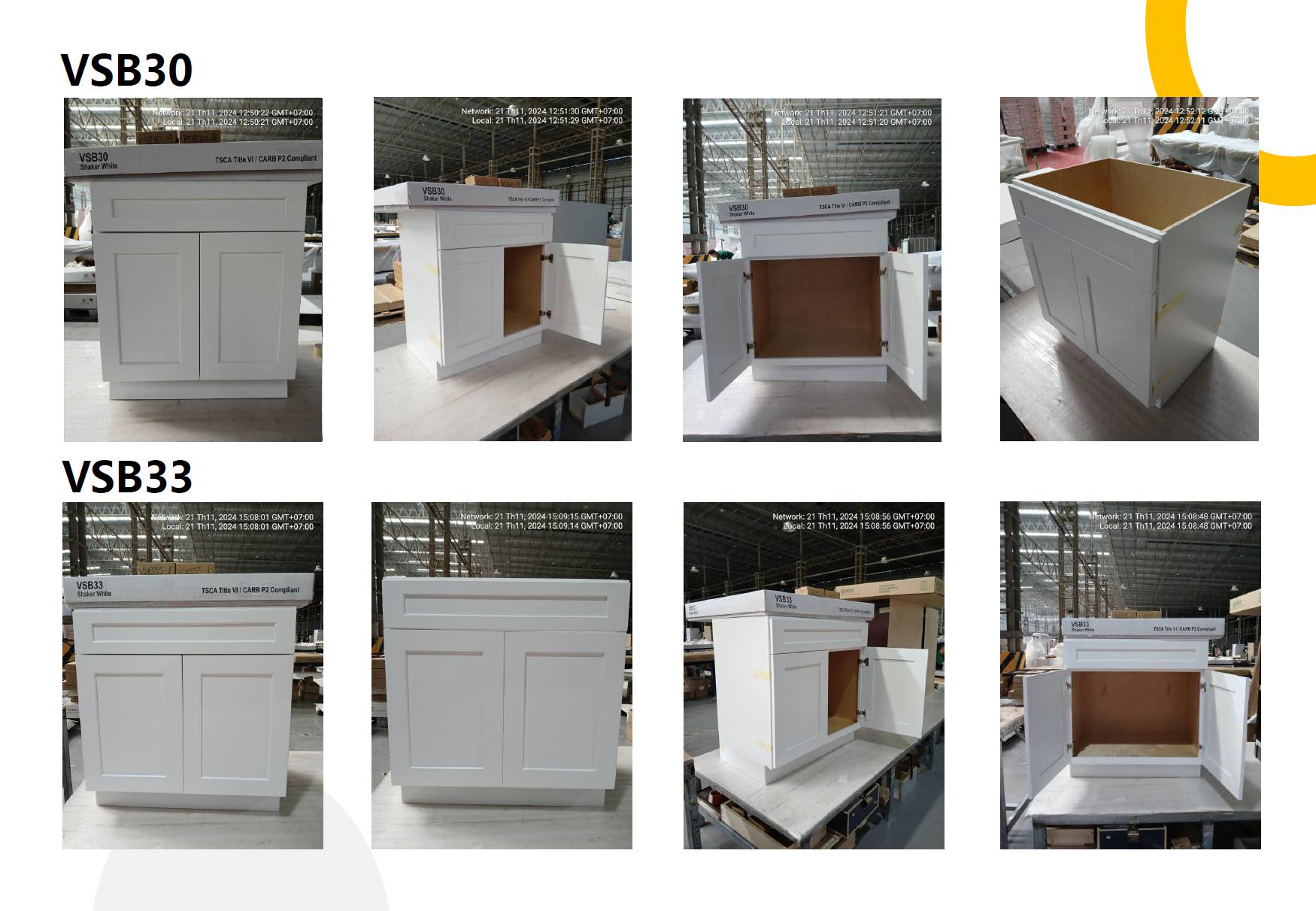 white and blue shaker cabinets