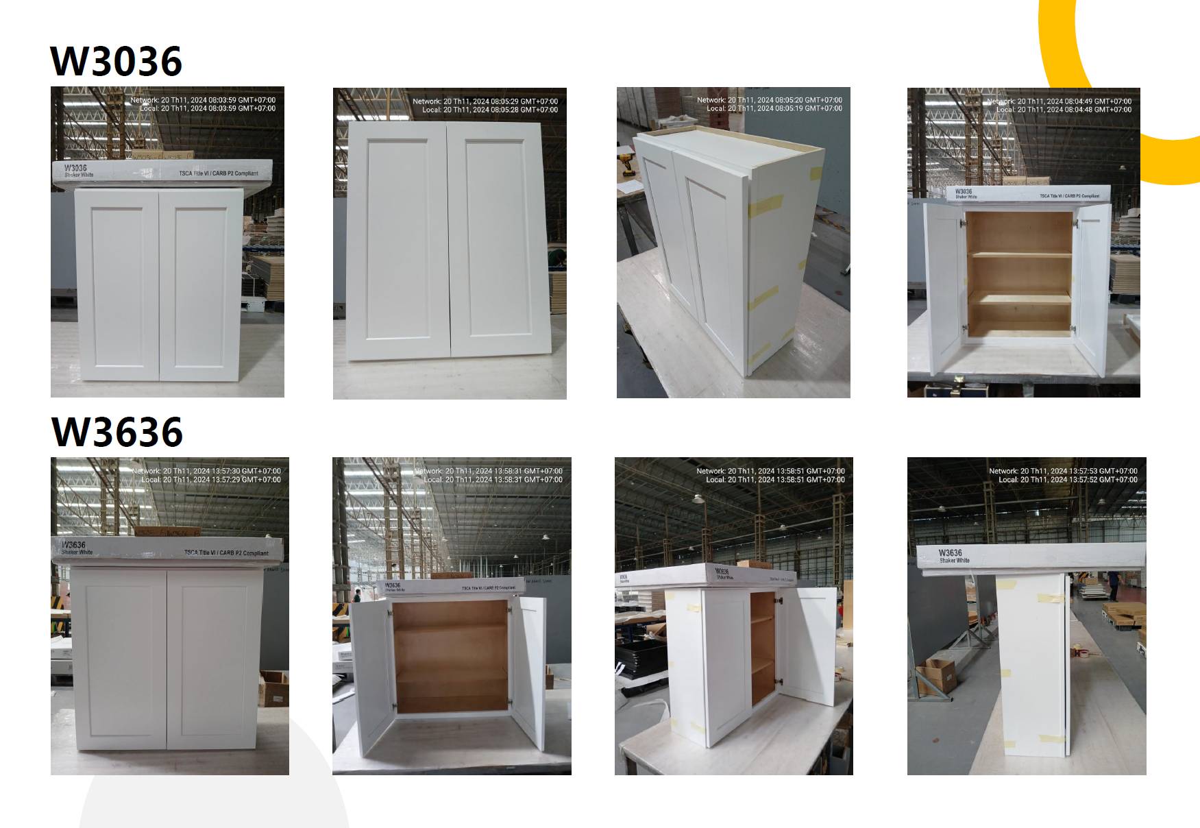 white and blue shaker cabinets