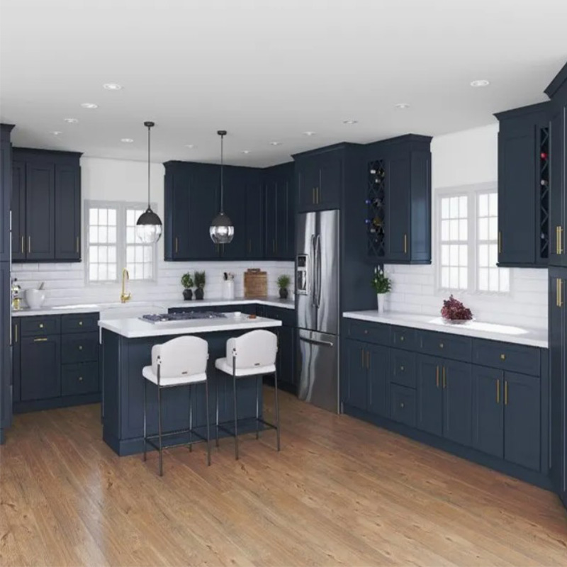 navy blue kitchen cabinets
