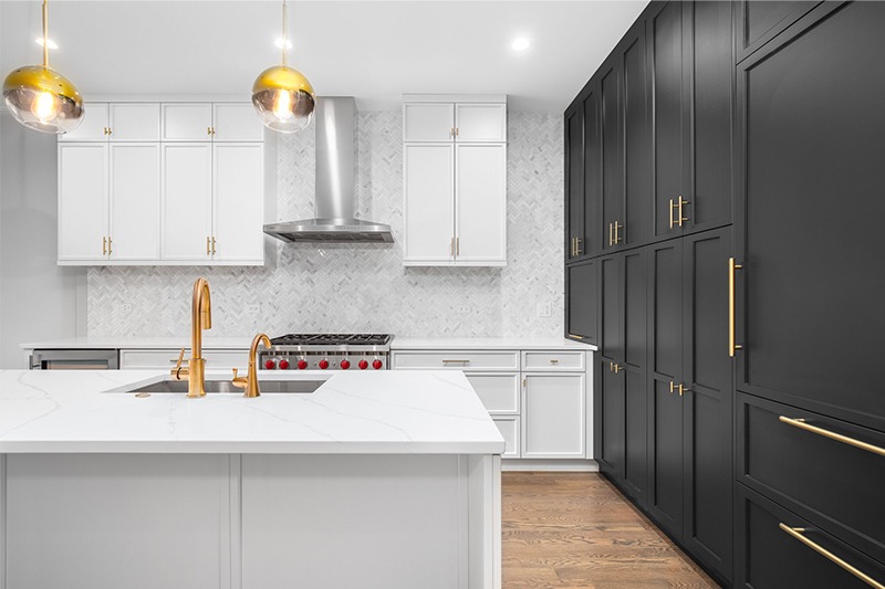 black slim shaker cabinet